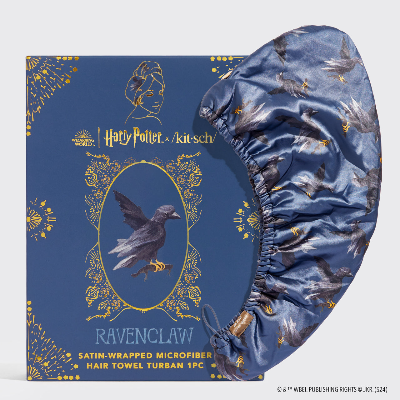 Harry Potter x Kitsch Satijn Ingewikkelde Haarhanddoek - Ravenclaw