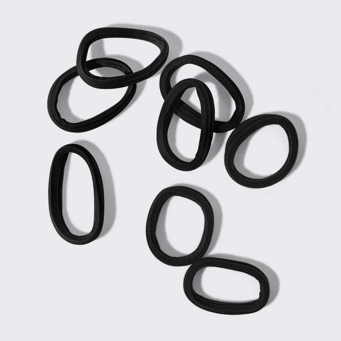 Black Seamless Hair Elastics 8pc Set