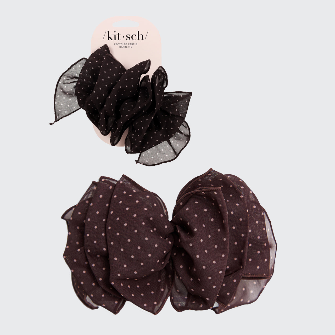 Chiffon Polka Dot Schleife Barrette