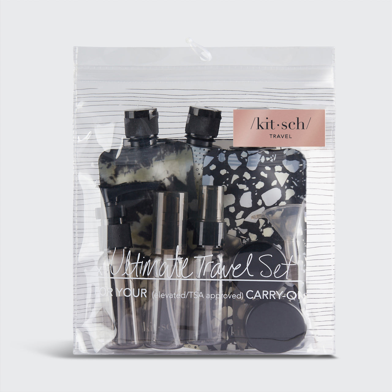 Travel Bottles For Toiletries 11 Pack Black & - KITSCH – Ivory