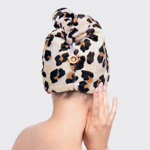 Microfiber Hair Towel in Leopard