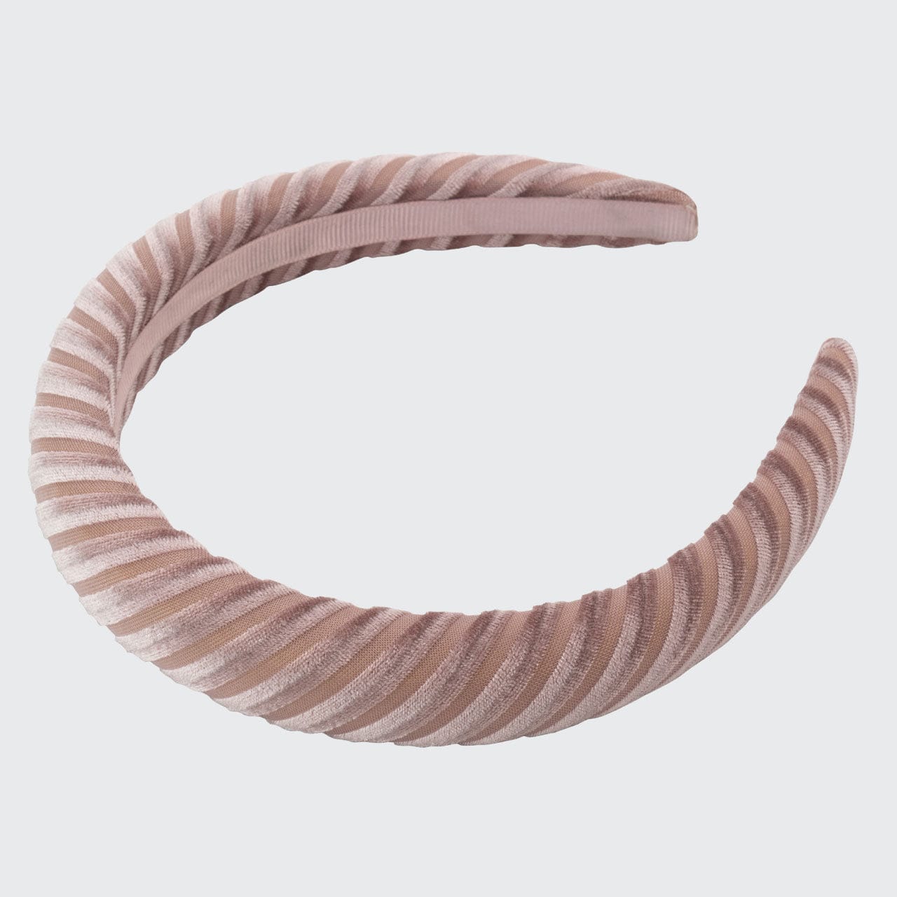 Gewatteerde fluwelen hoofdband - Blush