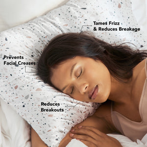 Luxe Satin Pillowcase & Eye Mask Bundle -  Terrazzo