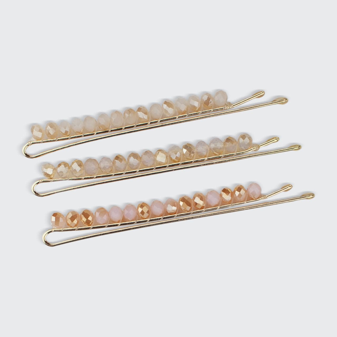 Perlenbesetzte Haarnadeln aus Metall – Blush/Mauve