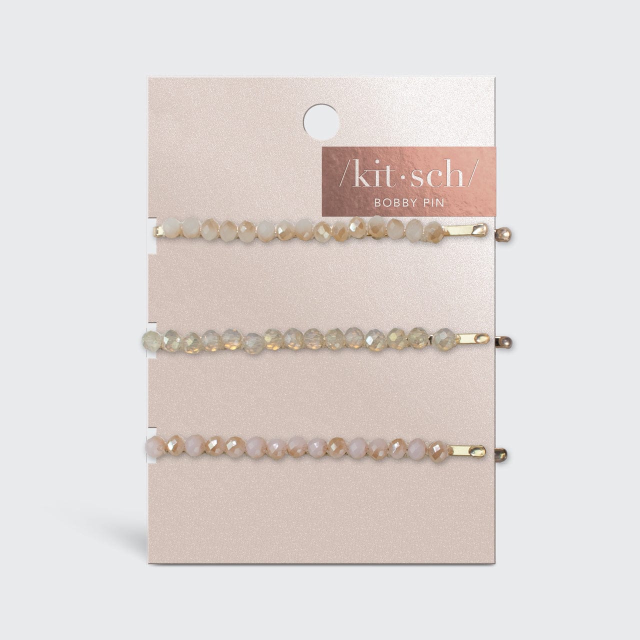 Perlenbesetzte Haarnadeln aus Metall – Blush/Mauve