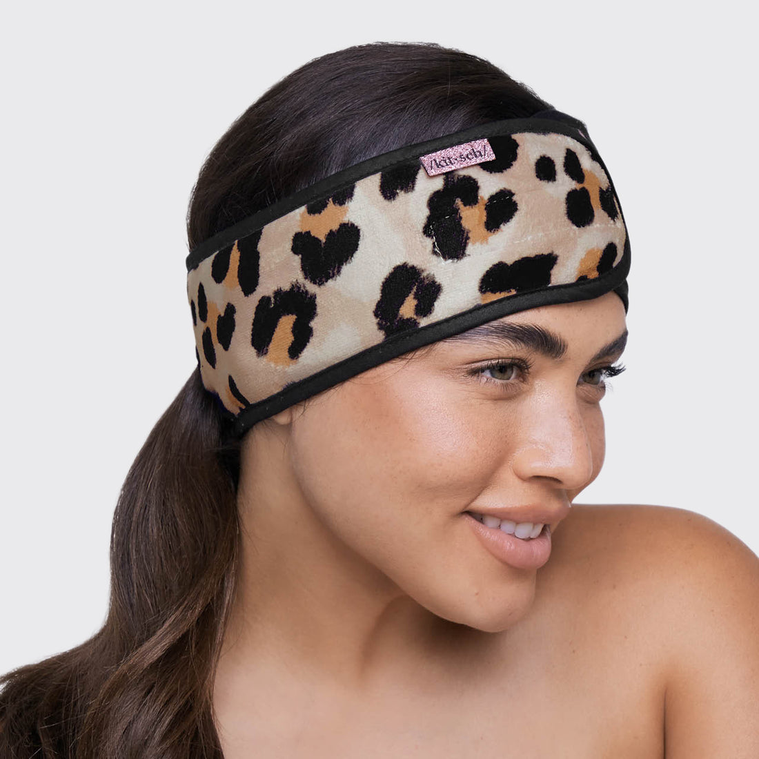 Spa-Stirnband aus Mikrofaser – Leopard