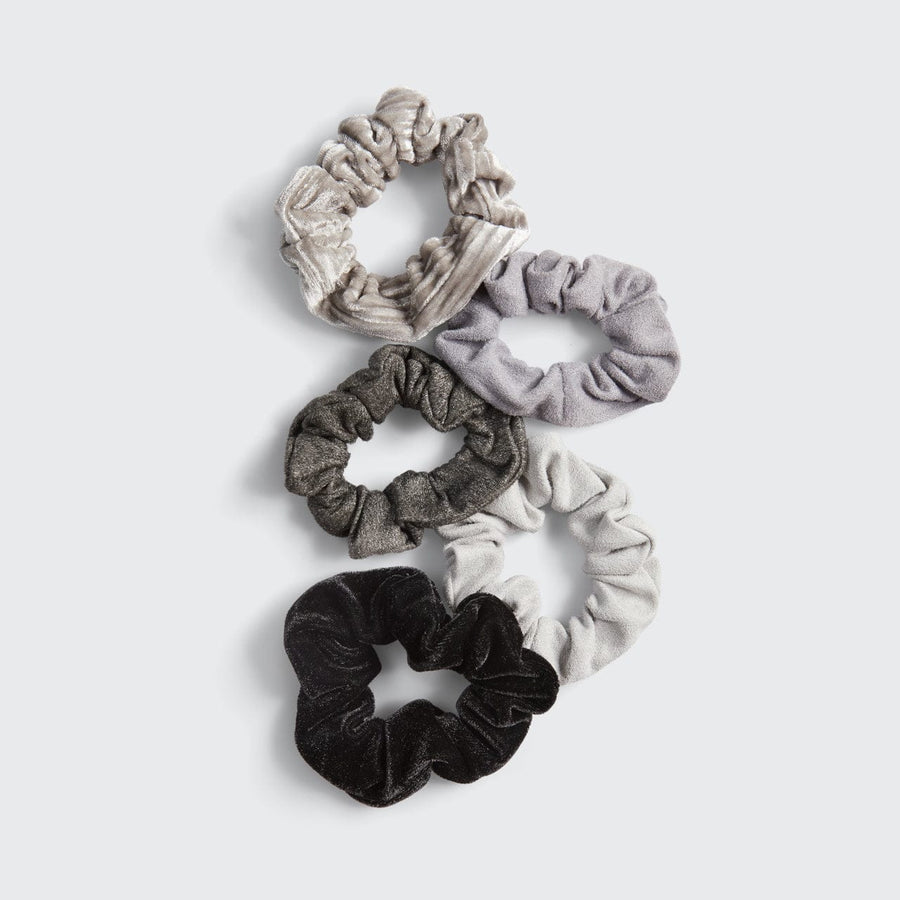 Velvet Scrunchies - Black/Gray