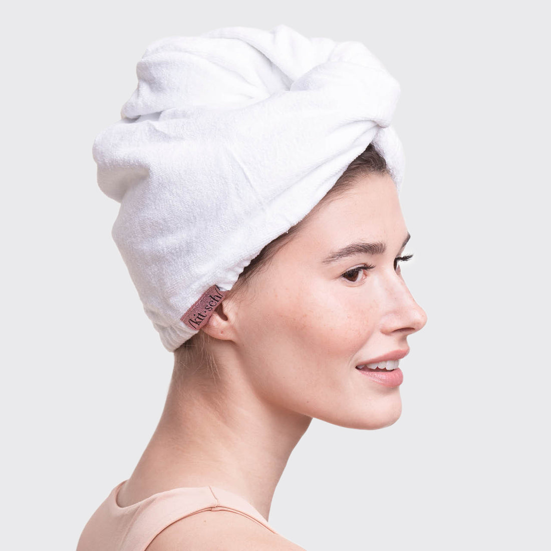 White Microfiber Hair Towel