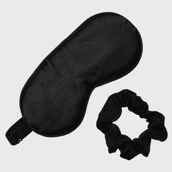 Eyemask & Sleep Scrunchie Set - Black