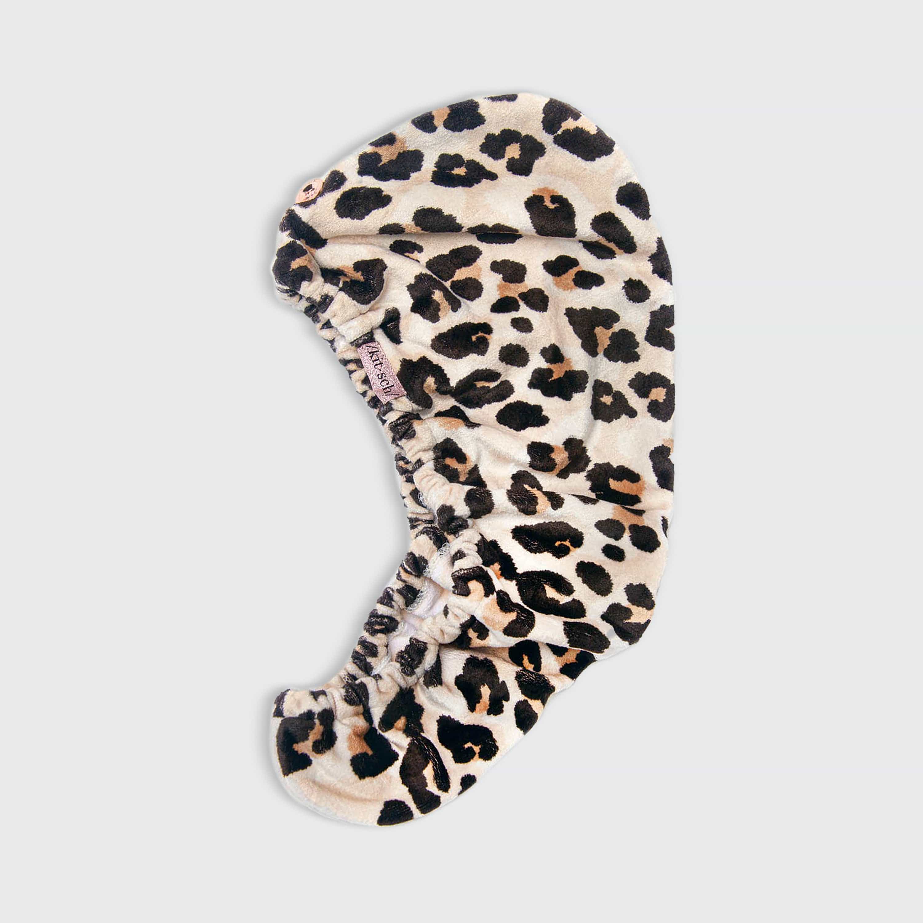Serviette pour cheveux en microfibre en léopard
