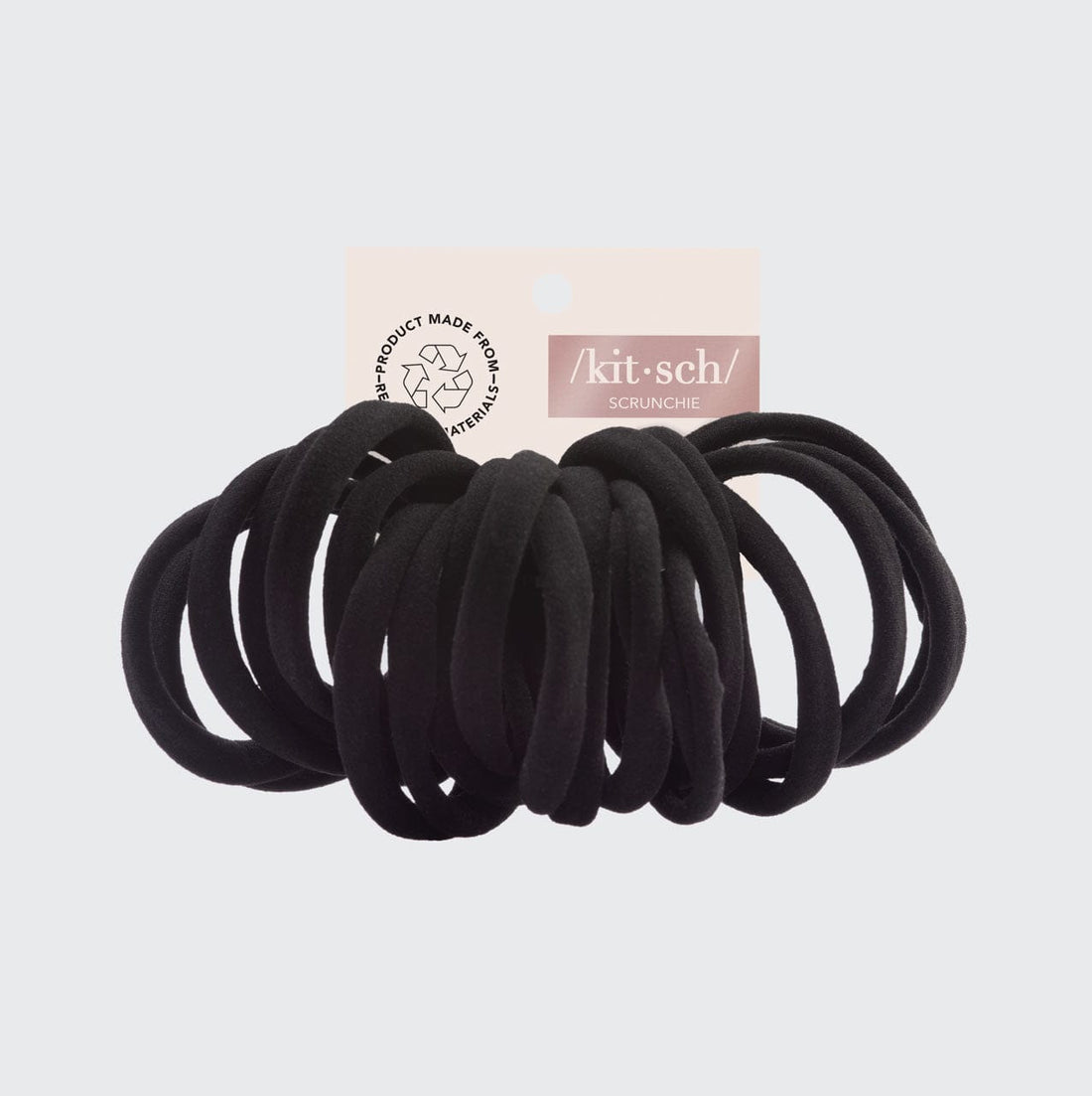 Standard-Gummibänder aus recyceltem Polyester, 20 Stück – Schwarz