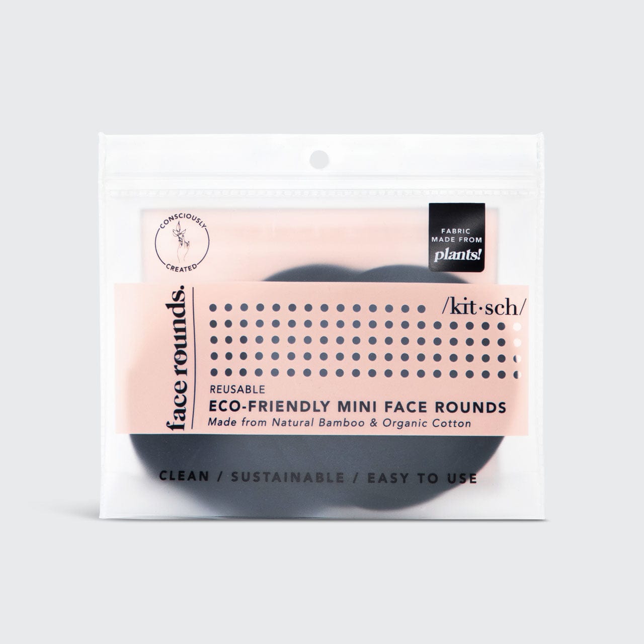 Eco-Friendly Mini Face Rounds 7pc - Black Cleanse Cleanse 