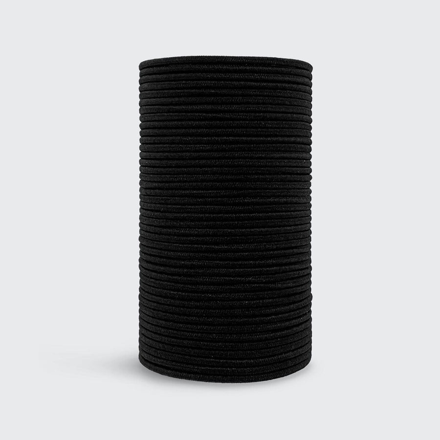 Dünne Gummibänder aus recyceltem Polyester, 40 Stück – Schwarz