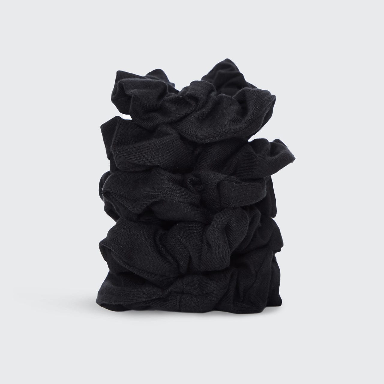 Scrunchies in maglia di cotone biologico 5 pezzi - Nero