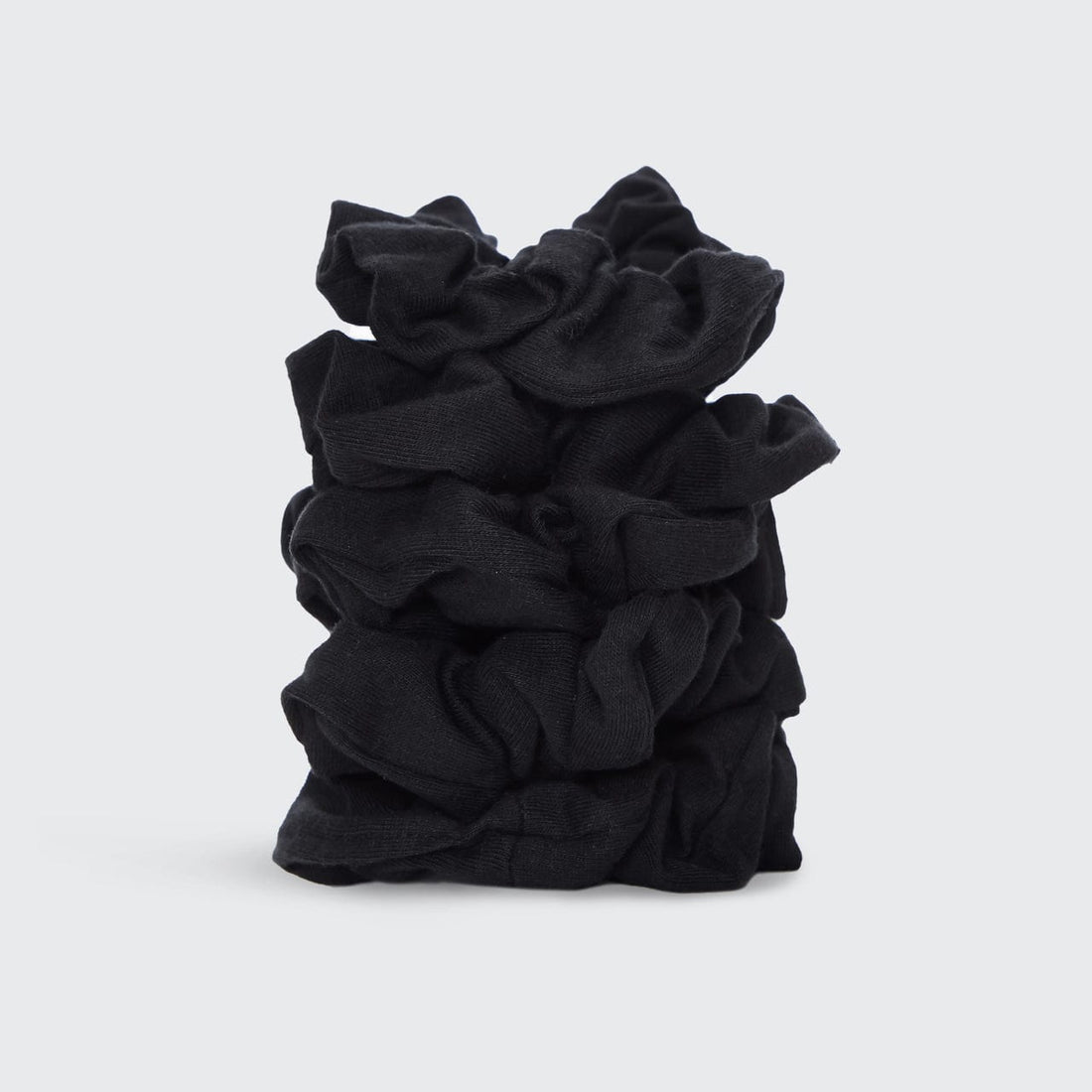 Scrunchies in maglia di cotone biologico 5 pezzi - Nero