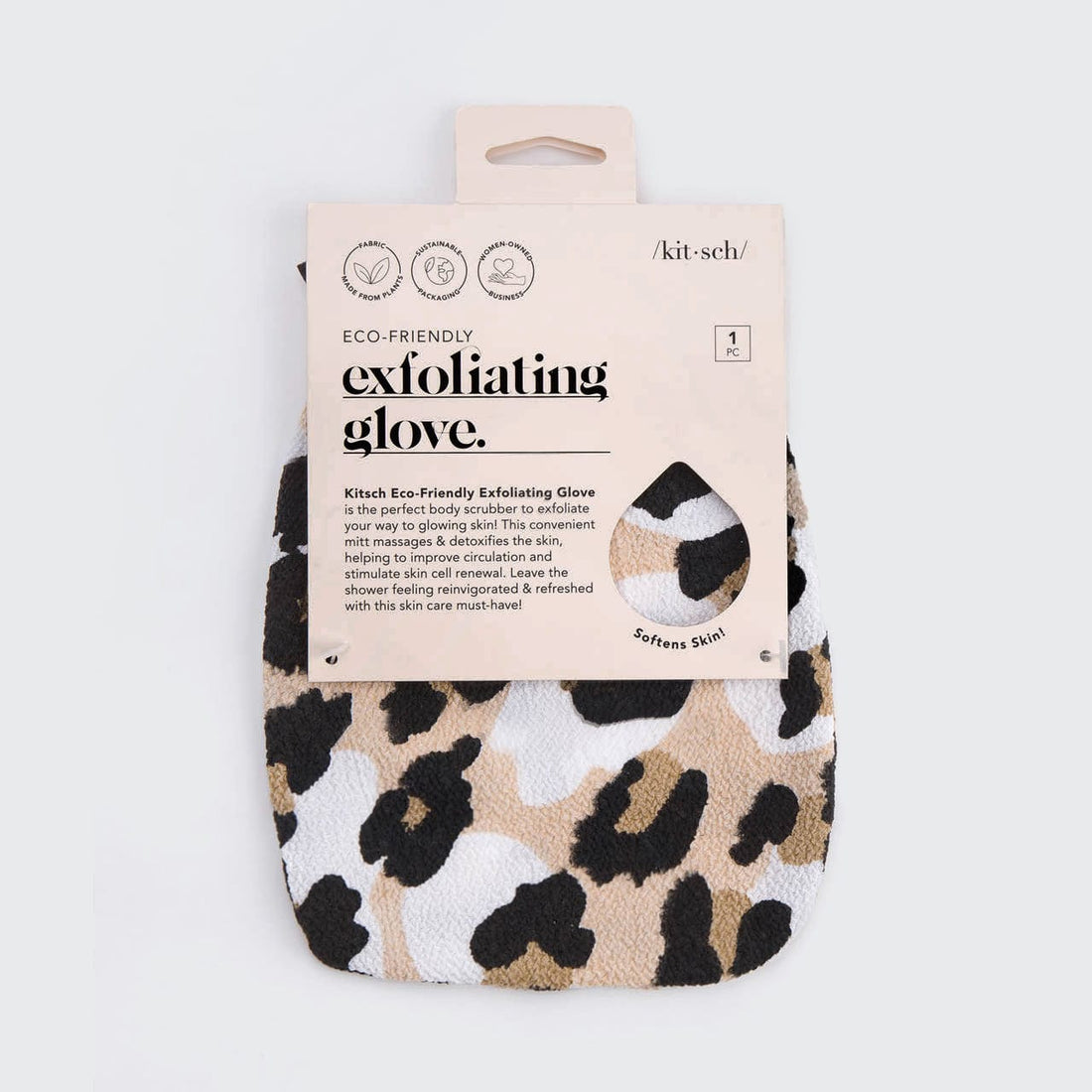 Umweltfreundlicher Peeling-Handschuh – Leopard