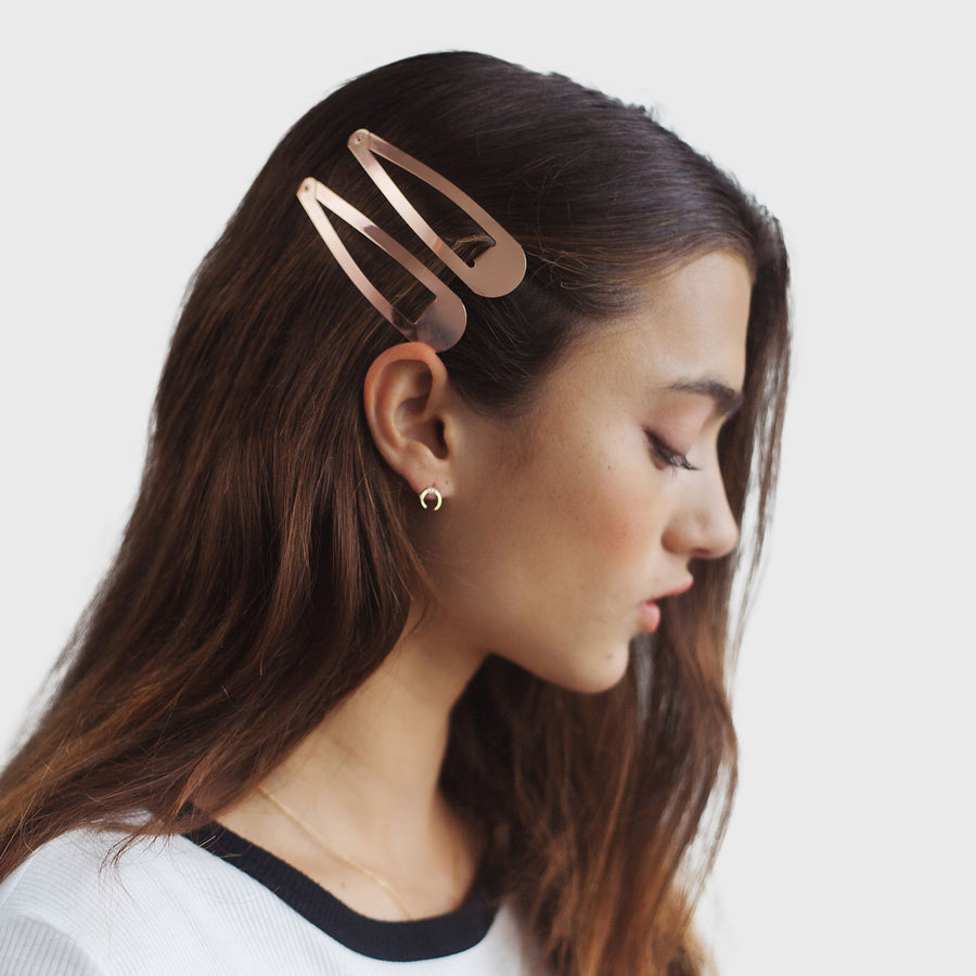 XL Snap Hair Clip 2PC Set in Rose Gold by KITSCH