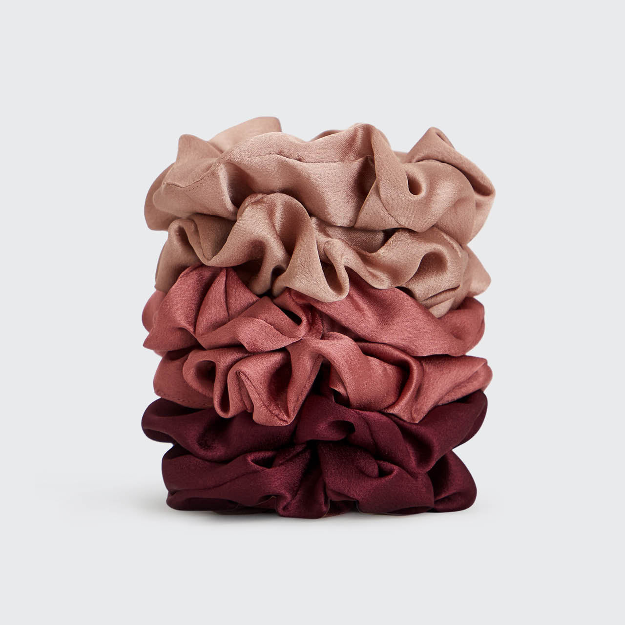 Holiday Satin Scrunchies 6pc -Mulberry Spice