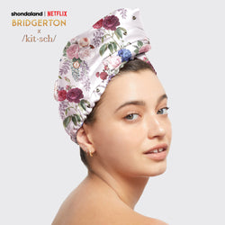 Serviette pour cheveux enveloppée de satin Bridgerton x Kitsch - Floral