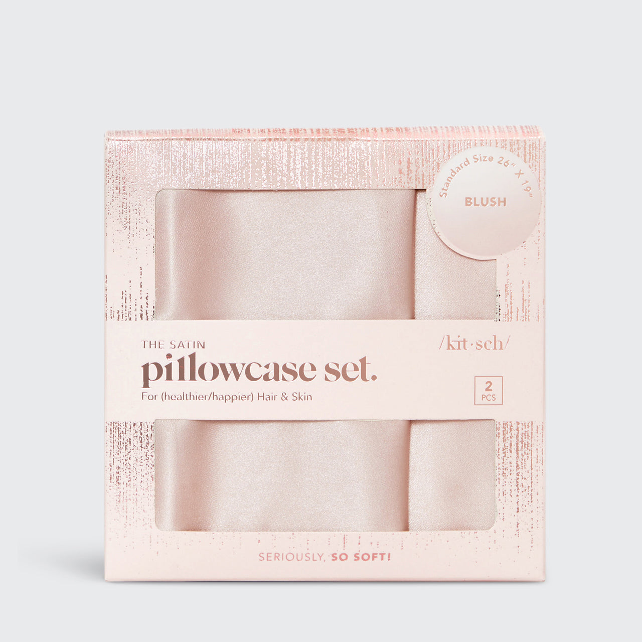 Holiday Satin Pillowcase 2 Pack - Blush