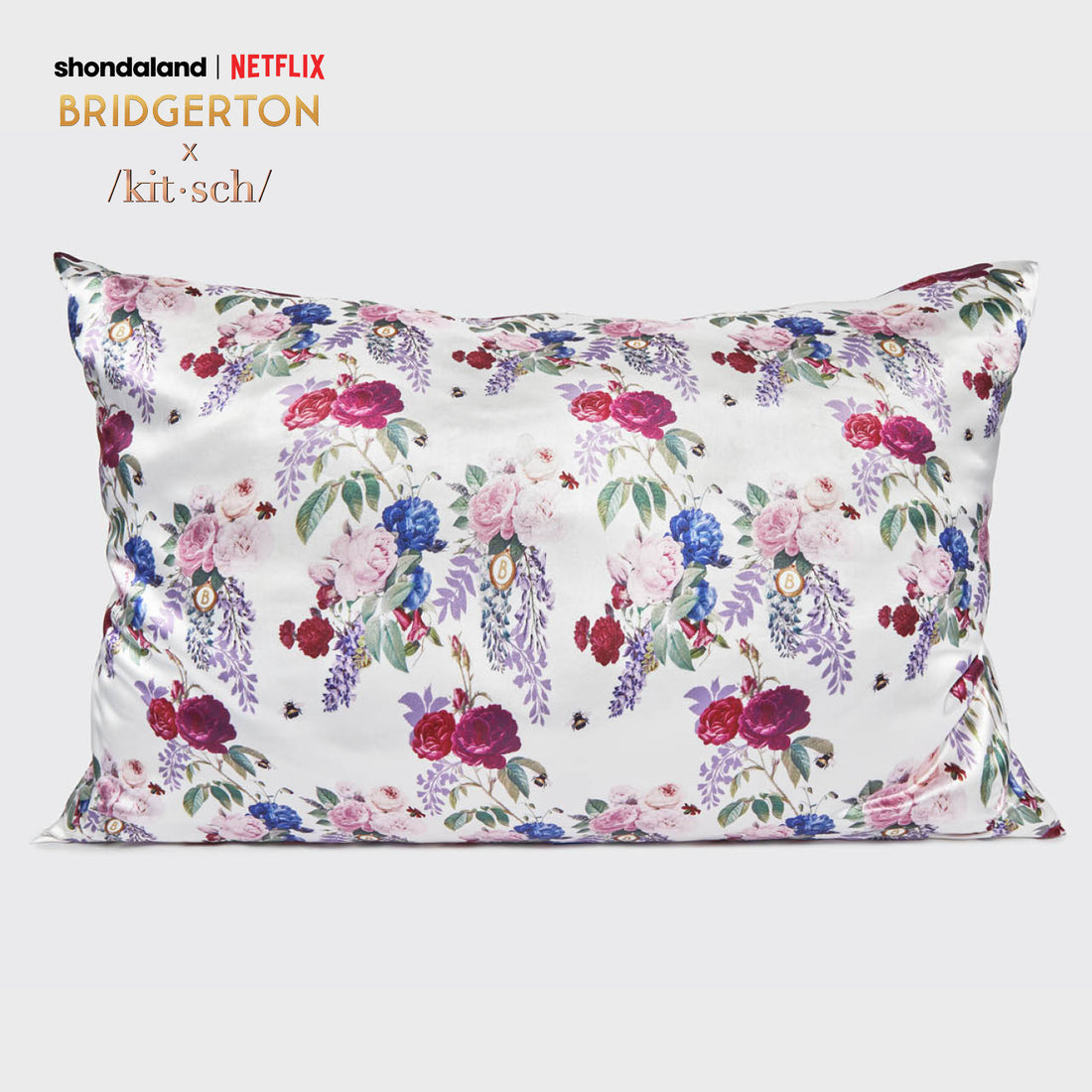 Bridgerton x Kitsch Satin Pillowcase - Floral