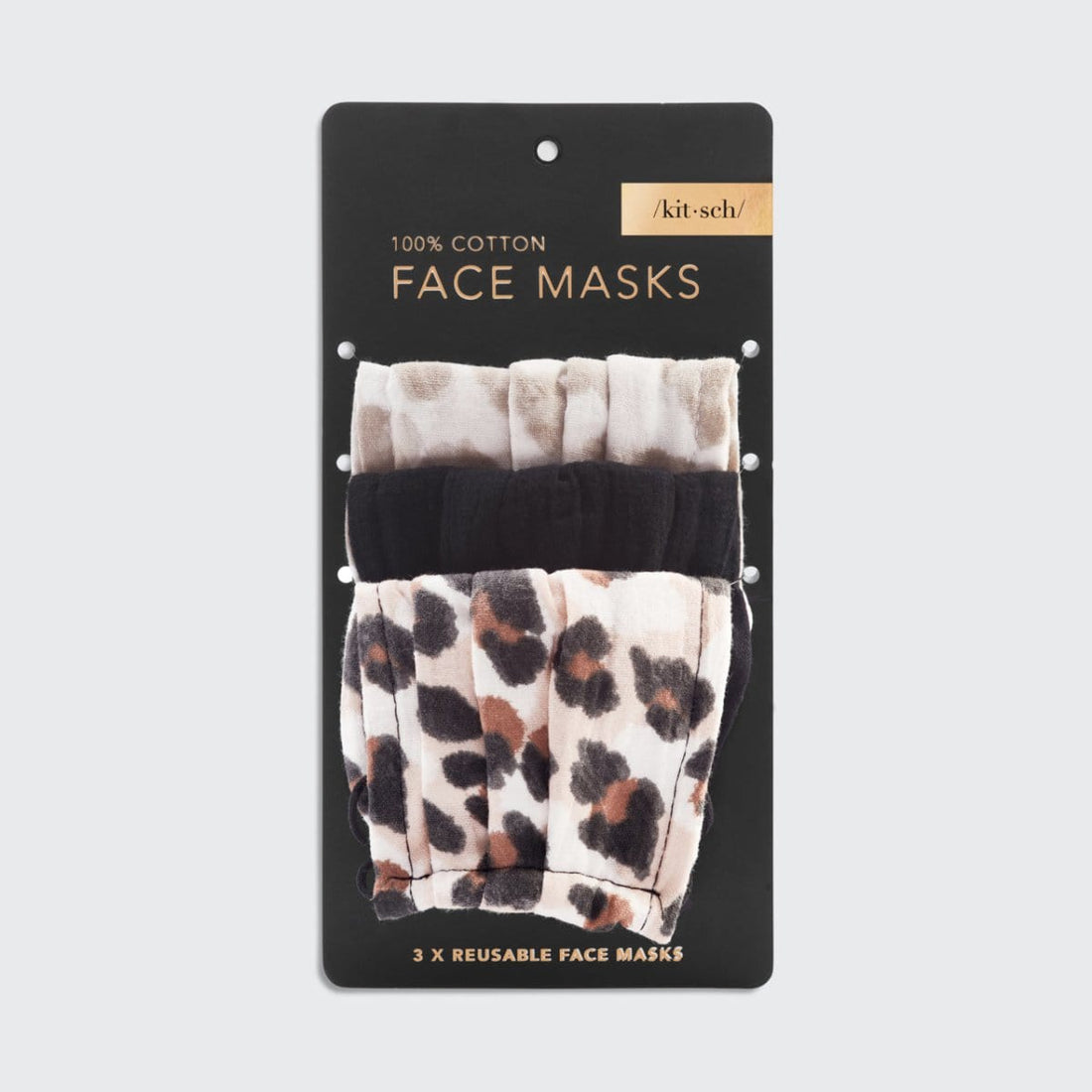 Baumwoll-Gesichtsmaske Leopard 3er-Pack