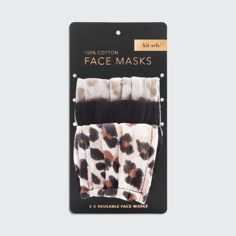 Cotton Face Mask Leopard 3 Pack