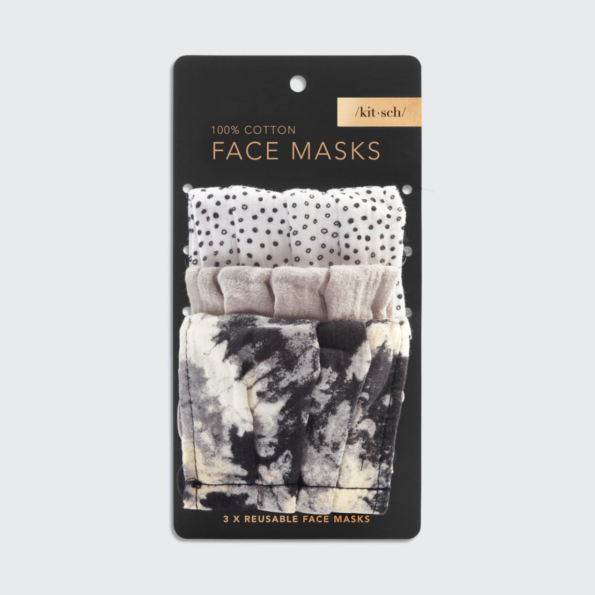 Confezione da 3 maschere per il viso in cotone neutro