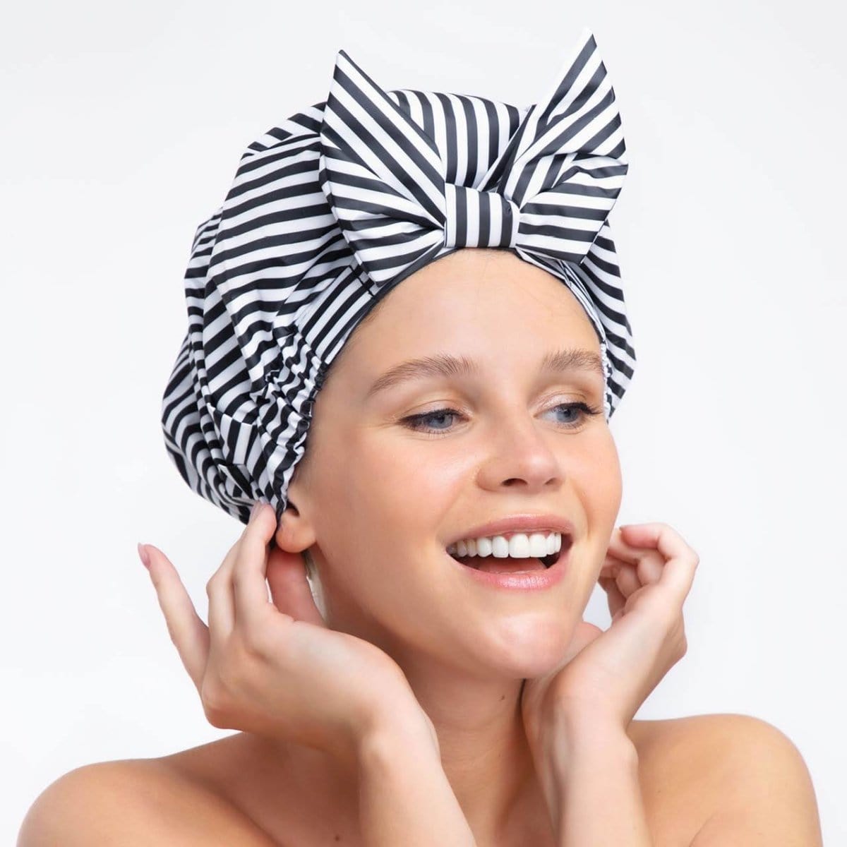 Dots & Stripes Shower Cap & Hair Towel Bundle-Bundles