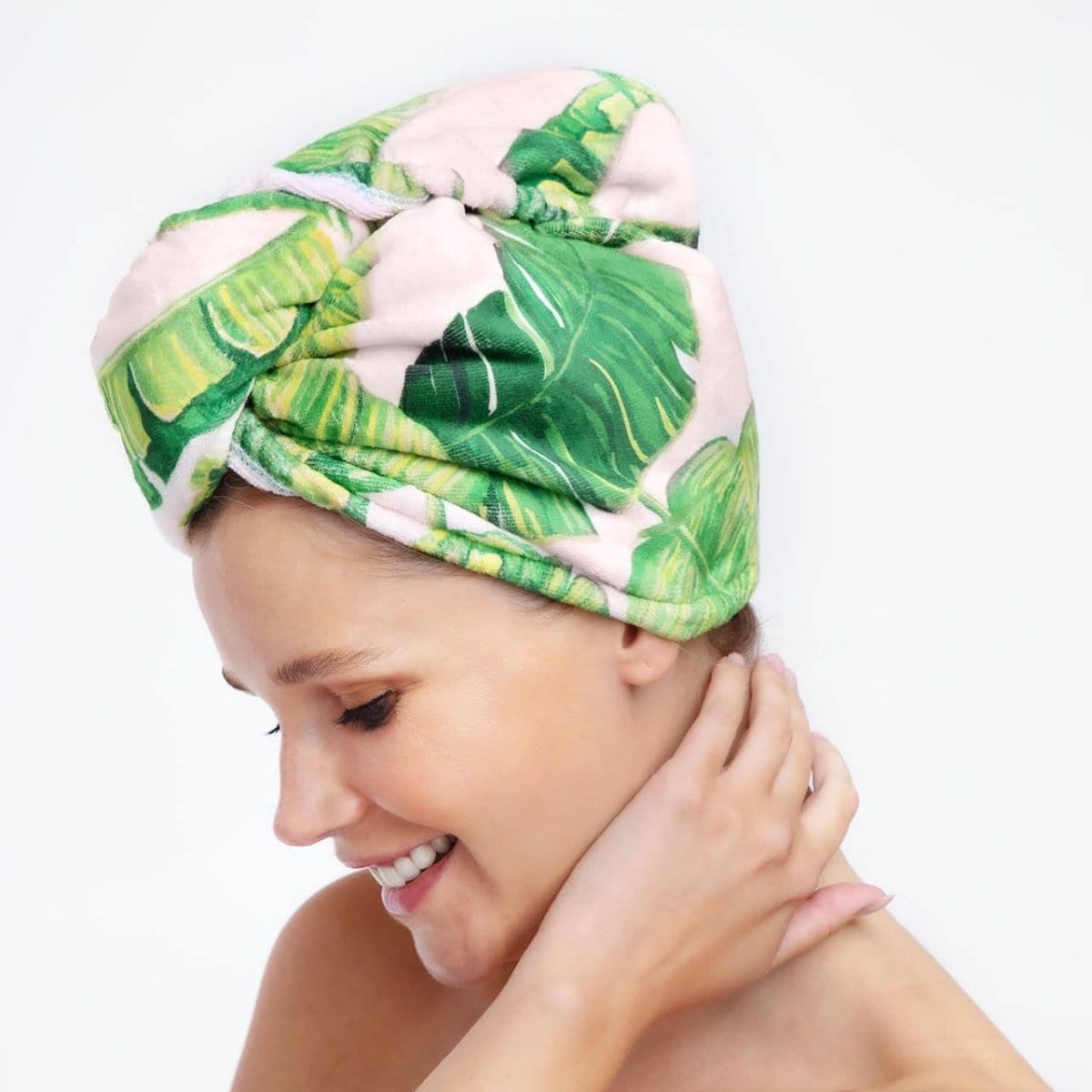 Pretty Palm Shower Cap & Hair Towel Bundle - KITSCH