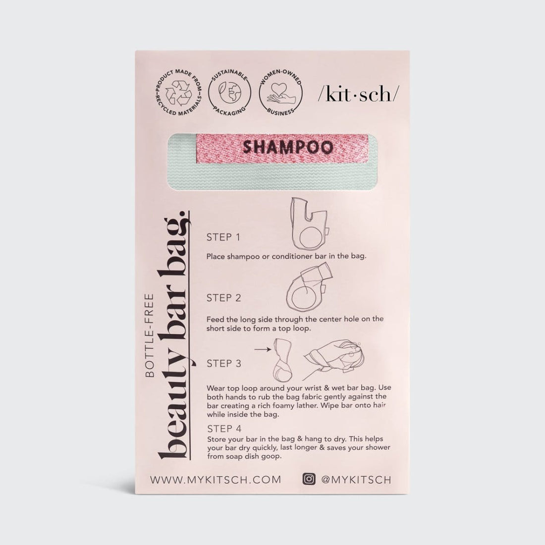 rPET Beauty Bar Shampoo Bag - Mint - KITSCH