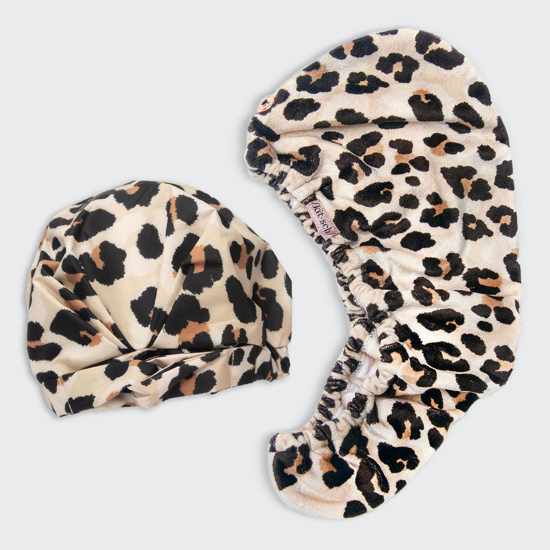 Luxuriöses Leoparden-Duschhauben- und Haartuchpaket